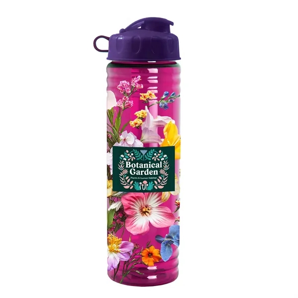 New Slim Cylinder Design 24 oz. Transparent Water Bottles with Flip... from ASI 40480 Koozie Group