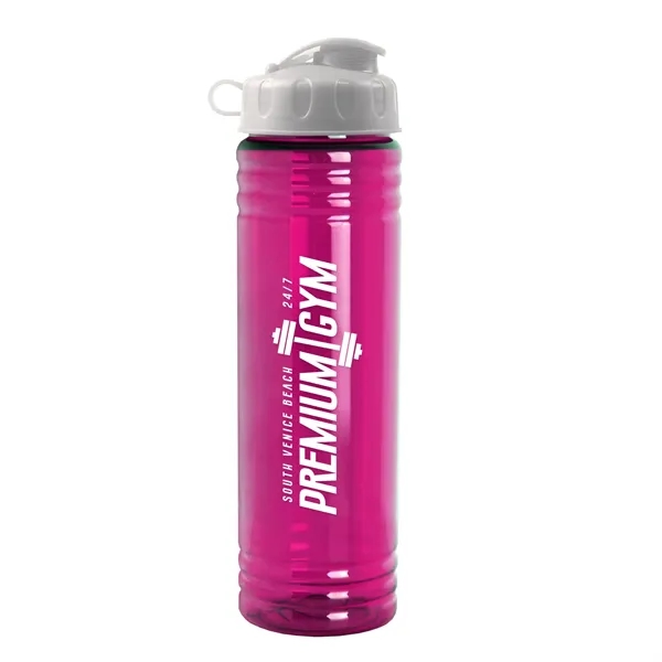 New Slim Cylinder Design 24 oz. Transparent Water Bottles with Flip... from ASI 40480 Koozie Group