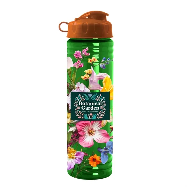 New Slim Cylinder Design 24 oz. Transparent Water Bottles with Flip... from ASI 40480 Koozie Group