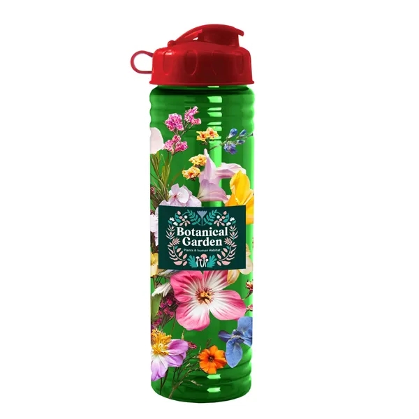 New Slim Cylinder Design 24 oz. Transparent Water Bottles with Flip... from ASI 40480 Koozie Group