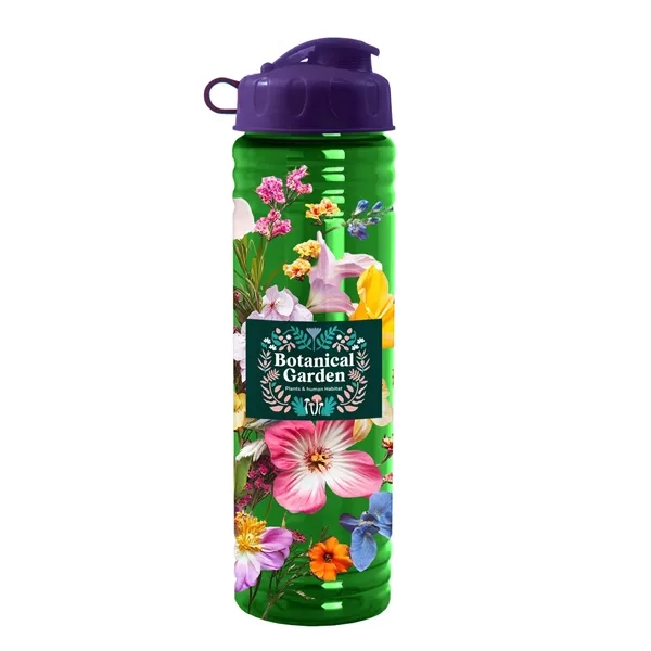 New Slim Cylinder Design 24 oz. Transparent Water Bottles with Flip... from ASI 40480 Koozie Group