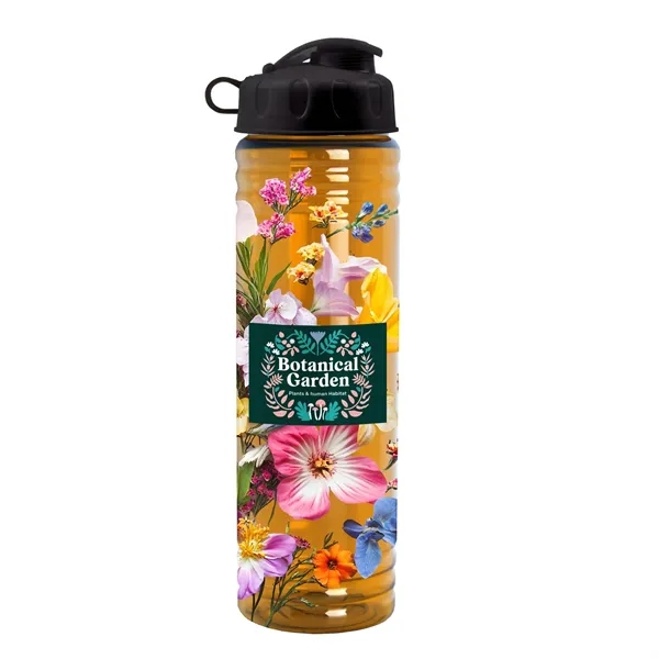 New Slim Cylinder Design 24 oz. Transparent Water Bottles with Flip... from ASI 40480 Koozie Group