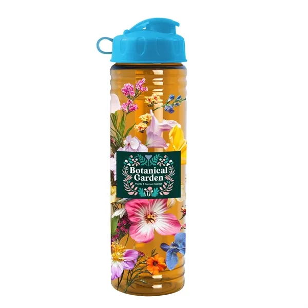 New Slim Cylinder Design 24 oz. Transparent Water Bottles with Flip... from ASI 40480 Koozie Group