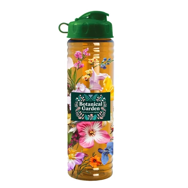 New Slim Cylinder Design 24 oz. Transparent Water Bottles with Flip... from ASI 40480 Koozie Group
