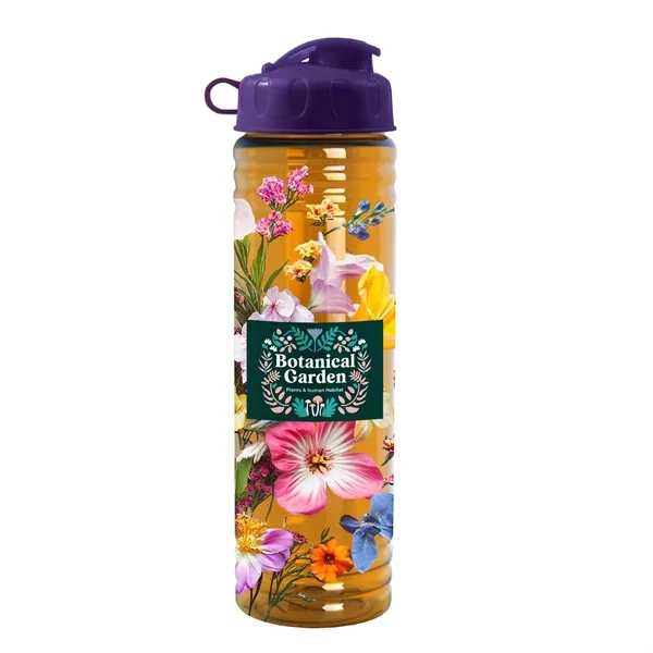 New Slim Cylinder Design 24 oz. Transparent Water Bottles with Flip... from ASI 40480 Koozie Group