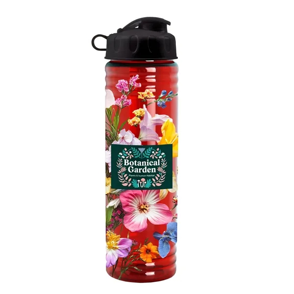 New Slim Cylinder Design 24 oz. Transparent Water Bottles with Flip... from ASI 40480 Koozie Group