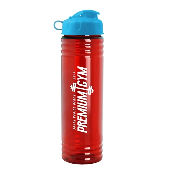 New Slim Cylinder Design 24 oz. Transparent Water Bottles with Flip... from ASI 40480 Koozie Group