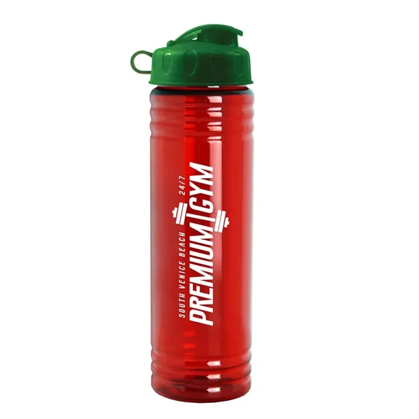 New Slim Cylinder Design 24 oz. Transparent Water Bottles with Flip... from ASI 40480 Koozie Group