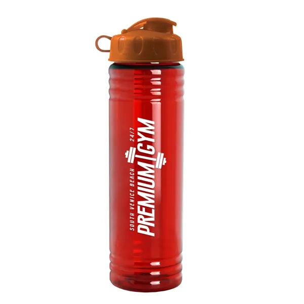 New Slim Cylinder Design 24 oz. Transparent Water Bottles with Flip... from ASI 40480 Koozie Group