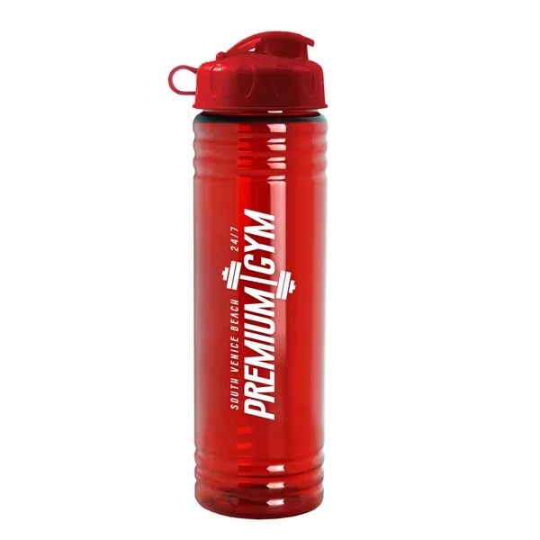 New Slim Cylinder Design 24 oz. Transparent Water Bottles with Flip... from ASI 40480 Koozie Group