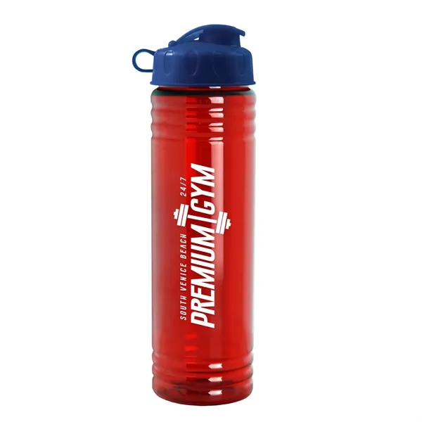 New Slim Cylinder Design 24 oz. Transparent Water Bottles with Flip... from ASI 40480 Koozie Group