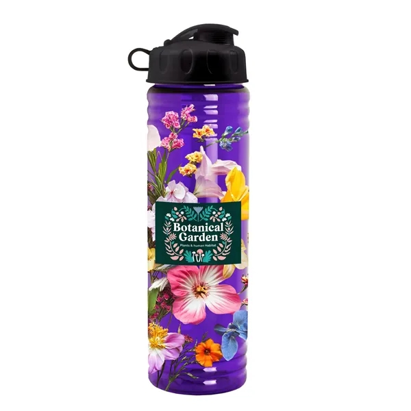 New Slim Cylinder Design 24 oz. Transparent Water Bottles with Flip... from ASI 40480 Koozie Group