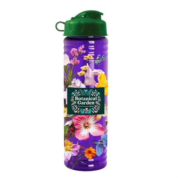 New Slim Cylinder Design 24 oz. Transparent Water Bottles with Flip... from ASI 40480 Koozie Group