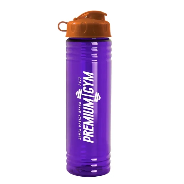 New Slim Cylinder Design 24 oz. Transparent Water Bottles with Flip... from ASI 40480 Koozie Group