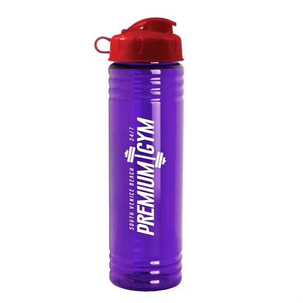New Slim Cylinder Design 24 oz. Transparent Water Bottles with Flip... from ASI 40480 Koozie Group