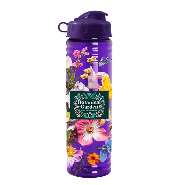 New Slim Cylinder Design 24 oz. Transparent Water Bottles with Flip... from ASI 40480 Koozie Group