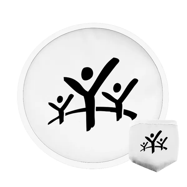 Ten inch 190T polyester fabric folding flyer/hand fan with black trim... from ASI 40480 Koozie Group