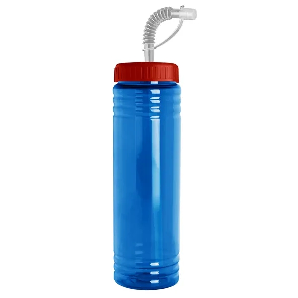 New Slim Cylinder Design 24 oz. Transparent Sport bottles with Straw... from ASI 40480 Koozie Group