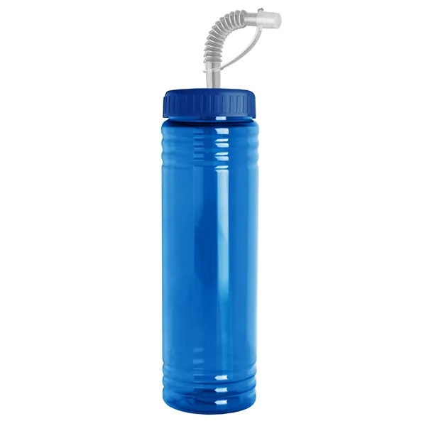 New Slim Cylinder Design 24 oz. Transparent Sport bottles with Straw... from ASI 40480 Koozie Group