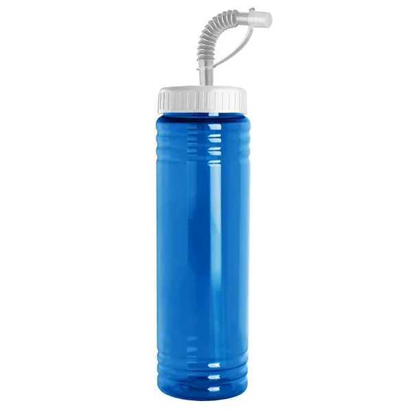 New Slim Cylinder Design 24 oz. Transparent Sport bottles with Straw... from ASI 40480 Koozie Group