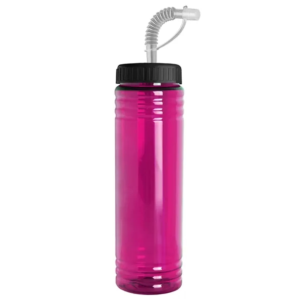 New Slim Cylinder Design 24 oz. Transparent Sport bottles with Straw... from ASI 40480 Koozie Group