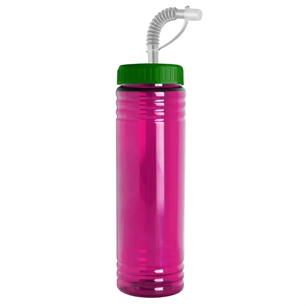New Slim Cylinder Design 24 oz. Transparent Sport bottles with Straw... from ASI 40480 Koozie Group