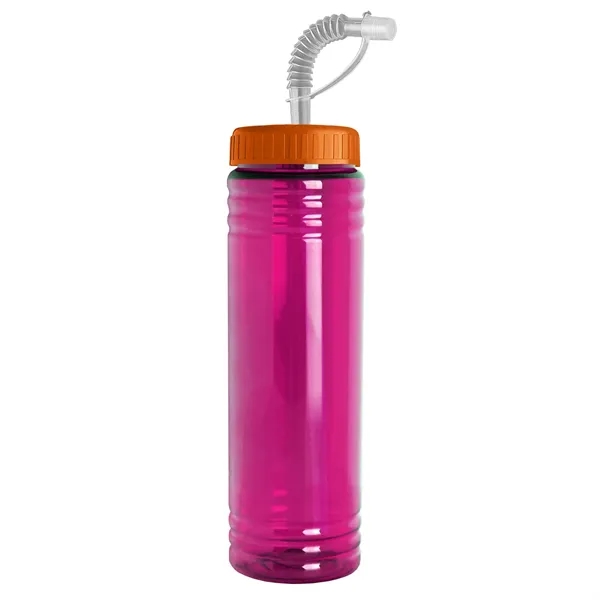 New Slim Cylinder Design 24 oz. Transparent Sport bottles with Straw... from ASI 40480 Koozie Group