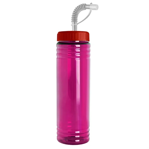 New Slim Cylinder Design 24 oz. Transparent Sport bottles with Straw... from ASI 40480 Koozie Group