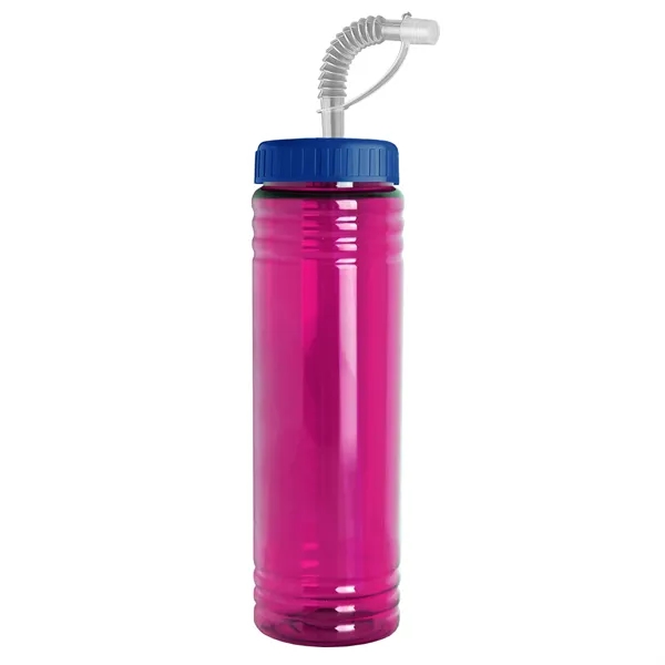New Slim Cylinder Design 24 oz. Transparent Sport bottles with Straw... from ASI 40480 Koozie Group