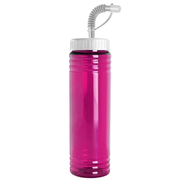 New Slim Cylinder Design 24 oz. Transparent Sport bottles with Straw... from ASI 40480 Koozie Group
