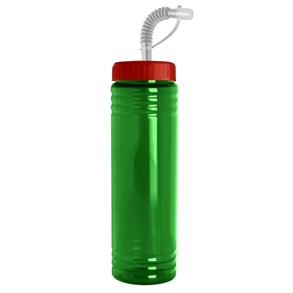 New Slim Cylinder Design 24 oz. Transparent Sport bottles with Straw... from ASI 40480 Koozie Group