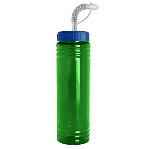 New Slim Cylinder Design 24 oz. Transparent Sport bottles with Straw... from ASI 40480 Koozie Group