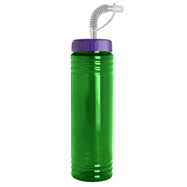 New Slim Cylinder Design 24 oz. Transparent Sport bottles with Straw... from ASI 40480 Koozie Group