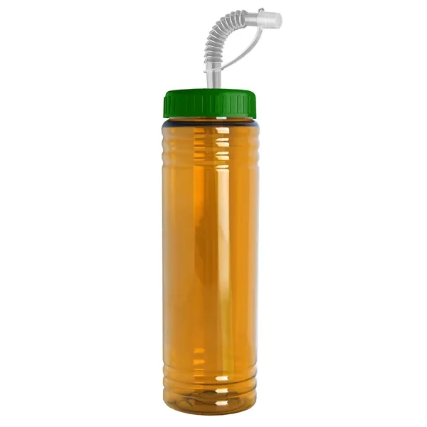 New Slim Cylinder Design 24 oz. Transparent Sport bottles with Straw... from ASI 40480 Koozie Group