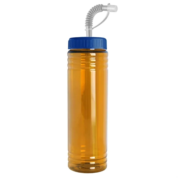 New Slim Cylinder Design 24 oz. Transparent Sport bottles with Straw... from ASI 40480 Koozie Group