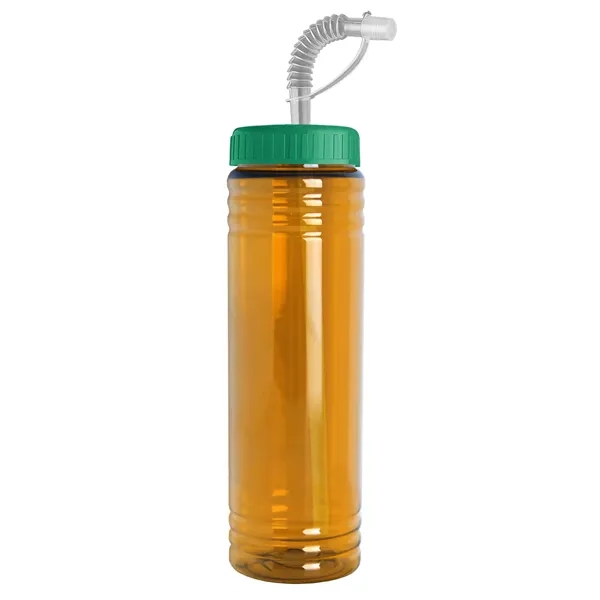 New Slim Cylinder Design 24 oz. Transparent Sport bottles with Straw... from ASI 40480 Koozie Group