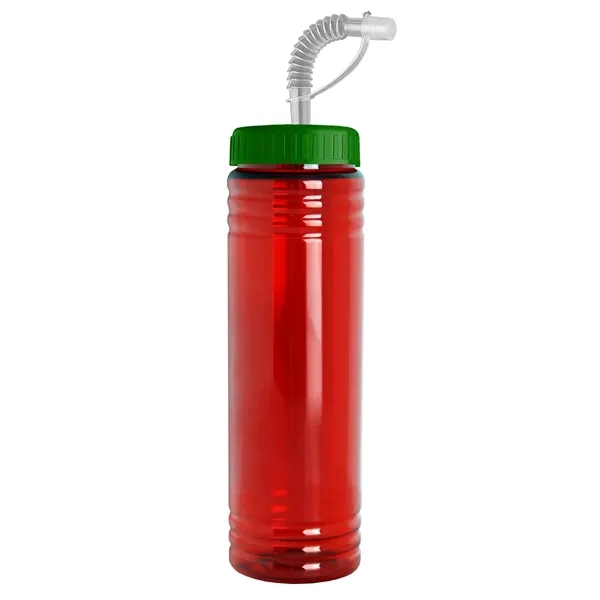 New Slim Cylinder Design 24 oz. Transparent Sport bottles with Straw... from ASI 40480 Koozie Group