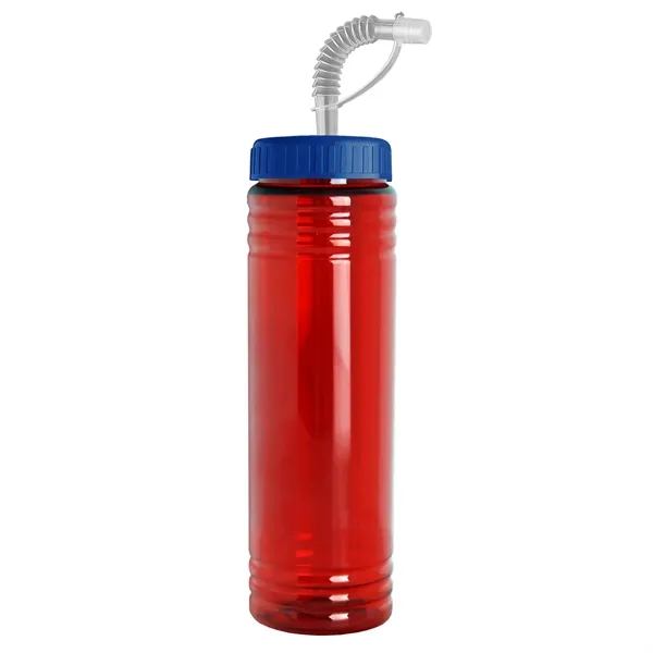 New Slim Cylinder Design 24 oz. Transparent Sport bottles with Straw... from ASI 40480 Koozie Group