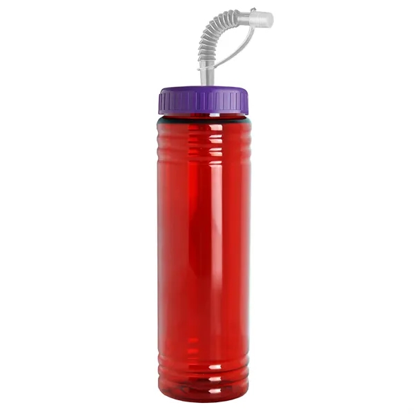 New Slim Cylinder Design 24 oz. Transparent Sport bottles with Straw... from ASI 40480 Koozie Group