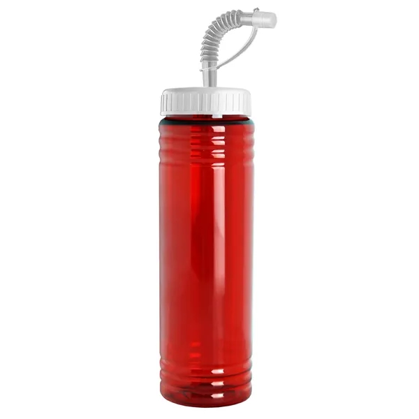 New Slim Cylinder Design 24 oz. Transparent Sport bottles with Straw... from ASI 40480 Koozie Group