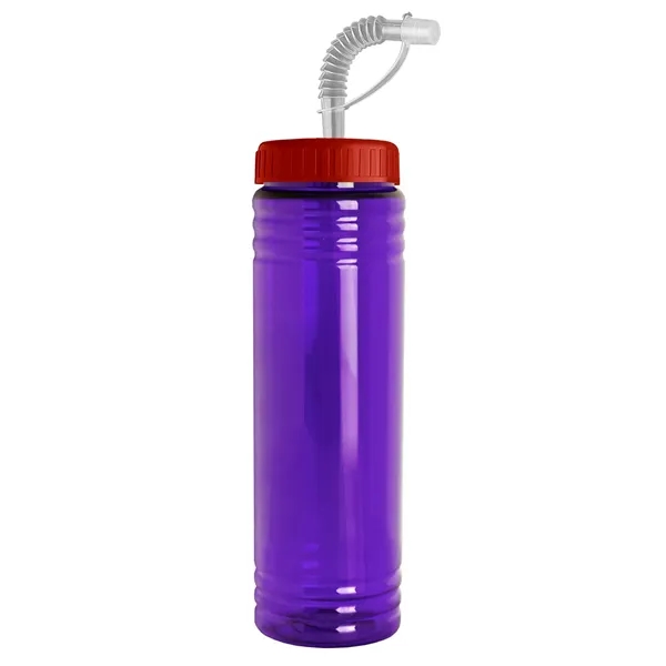New Slim Cylinder Design 24 oz. Transparent Sport bottles with Straw... from ASI 40480 Koozie Group