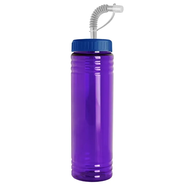 New Slim Cylinder Design 24 oz. Transparent Sport bottles with Straw... from ASI 40480 Koozie Group
