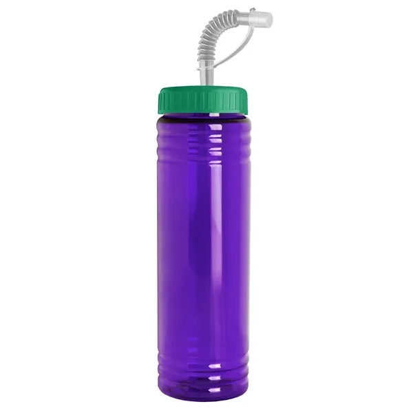 New Slim Cylinder Design 24 oz. Transparent Sport bottles with Straw... from ASI 40480 Koozie Group