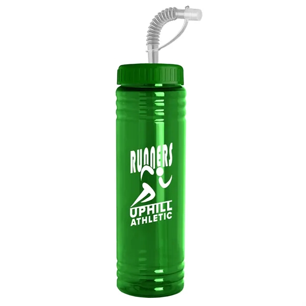 New Slim Cylinder Design 24 oz. Transparent Sport bottles with Straw... from ASI 40480 Koozie Group