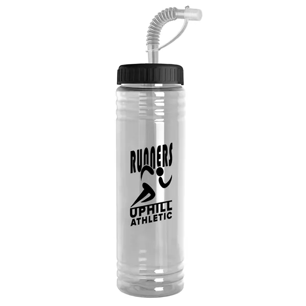 New Slim Cylinder Design 24 oz. Transparent Sport bottles with Straw... from ASI 40480 Koozie Group