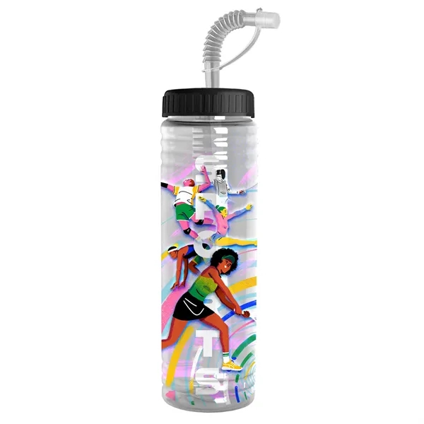 New Slim Cylinder Design 24 oz. Transparent Sport bottles with Straw... from ASI 40480 Koozie Group