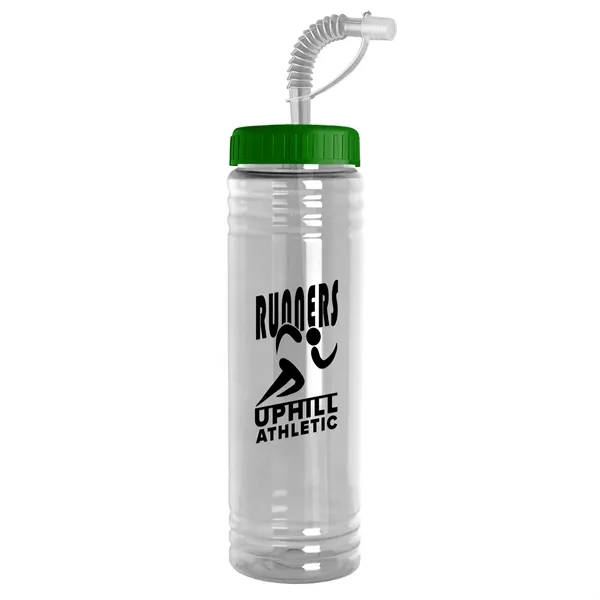 New Slim Cylinder Design 24 oz. Transparent Sport bottles with Straw... from ASI 40480 Koozie Group