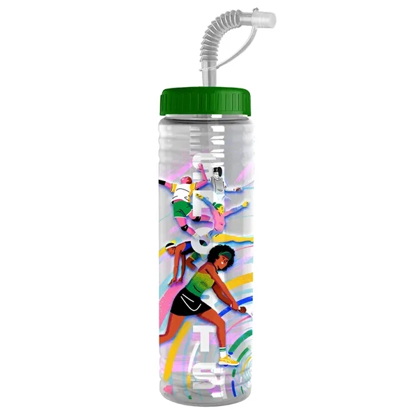 New Slim Cylinder Design 24 oz. Transparent Sport bottles with Straw... from ASI 40480 Koozie Group