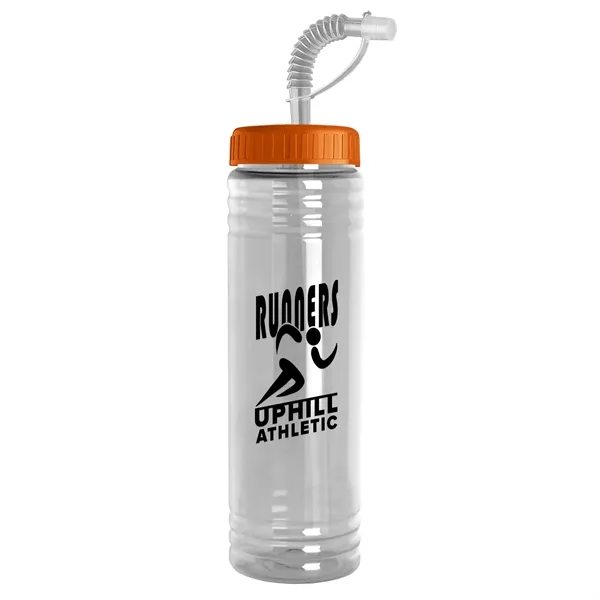 New Slim Cylinder Design 24 oz. Transparent Sport bottles with Straw... from ASI 40480 Koozie Group