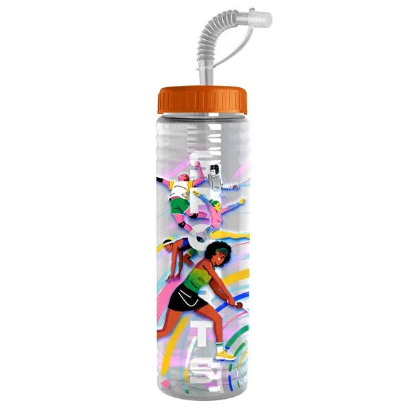 New Slim Cylinder Design 24 oz. Transparent Sport bottles with Straw... from ASI 40480 Koozie Group